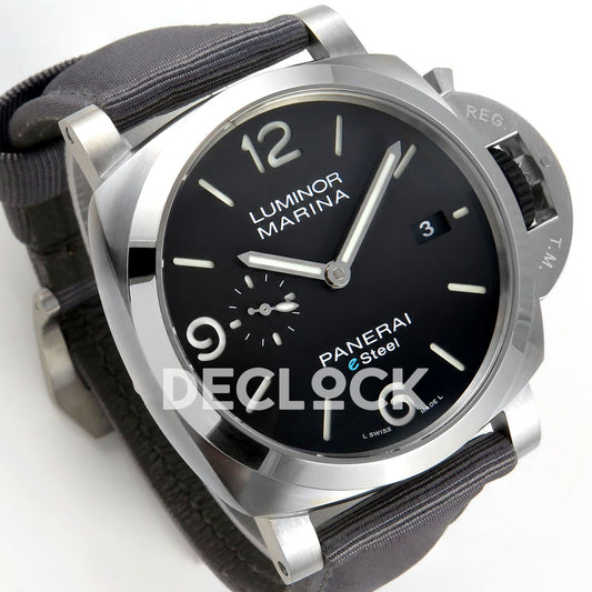 Panerai Luminor Marina Grigio Roccia PAM01358 Grey Nylon VSF P9010 Updated replica - dial angle left