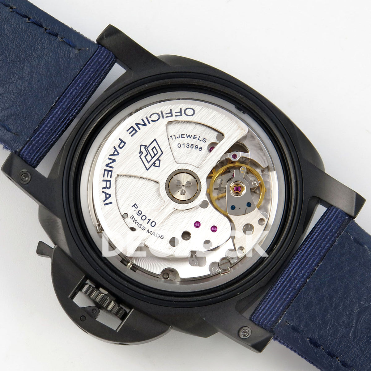 Panerai Luminor Marina Milan PAM02319 Blue Ombre DLC VSF P9010 replica - movement angle