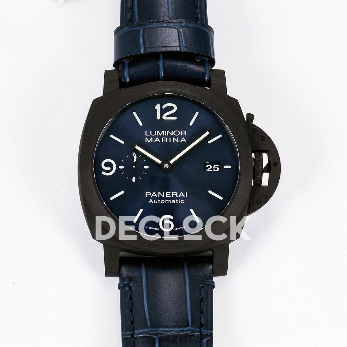 Panerai Luminor Marina PAM01664 Carbotech Blue Dial Leather VSF P.9010 replica - front