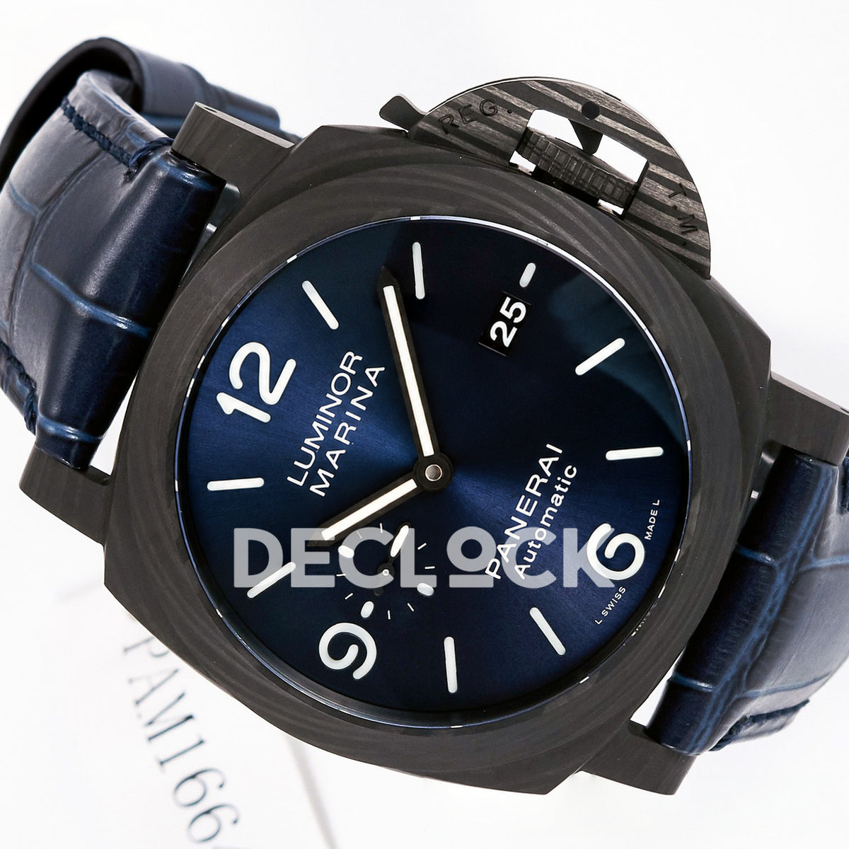 Panerai Luminor Marina PAM01664 Carbotech Blue Dial Leather VSF P.9010 replica - three quarter right