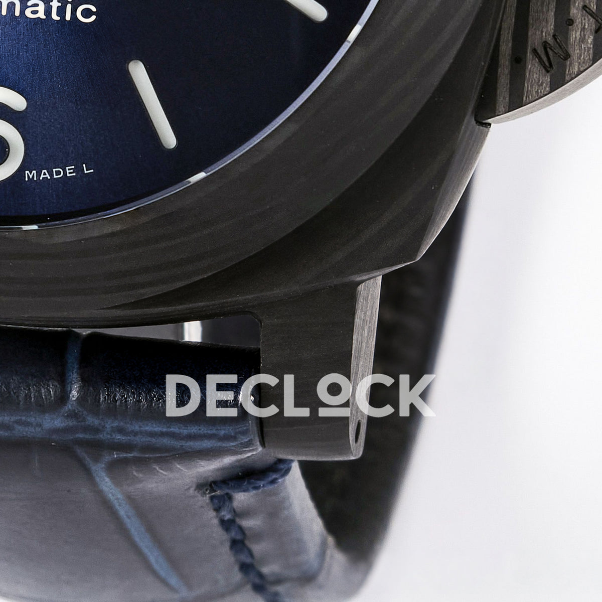 Panerai Luminor Marina PAM01664 Carbotech Blue Dial Leather VSF P.9010 replica - case lug left