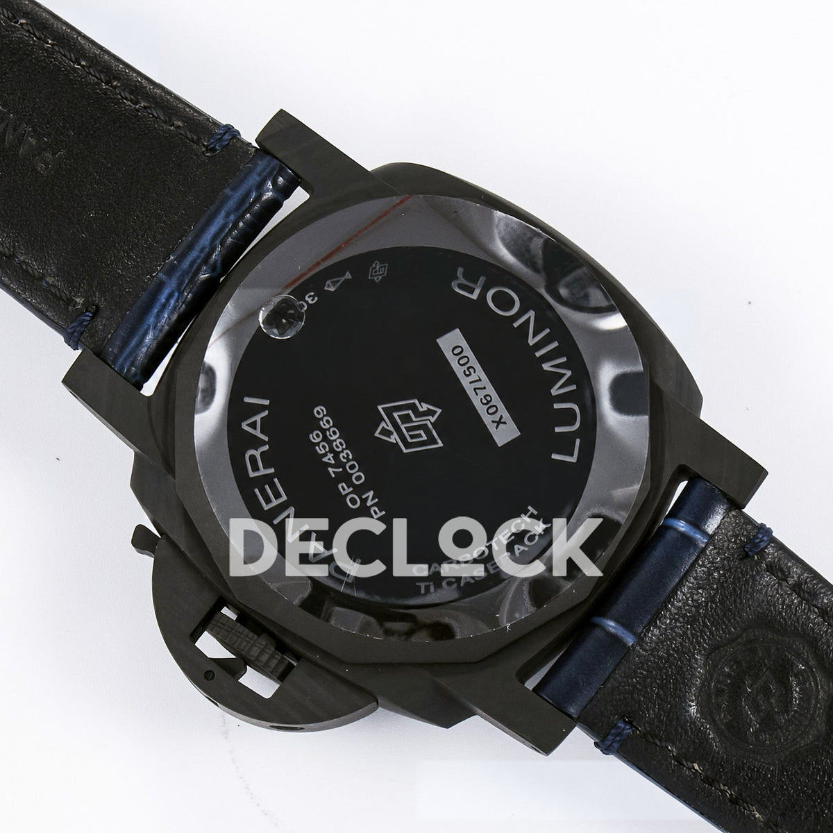 Panerai Luminor Marina PAM01664 Carbotech Blue Dial Leather VSF P.9010 replica - caseback closed
