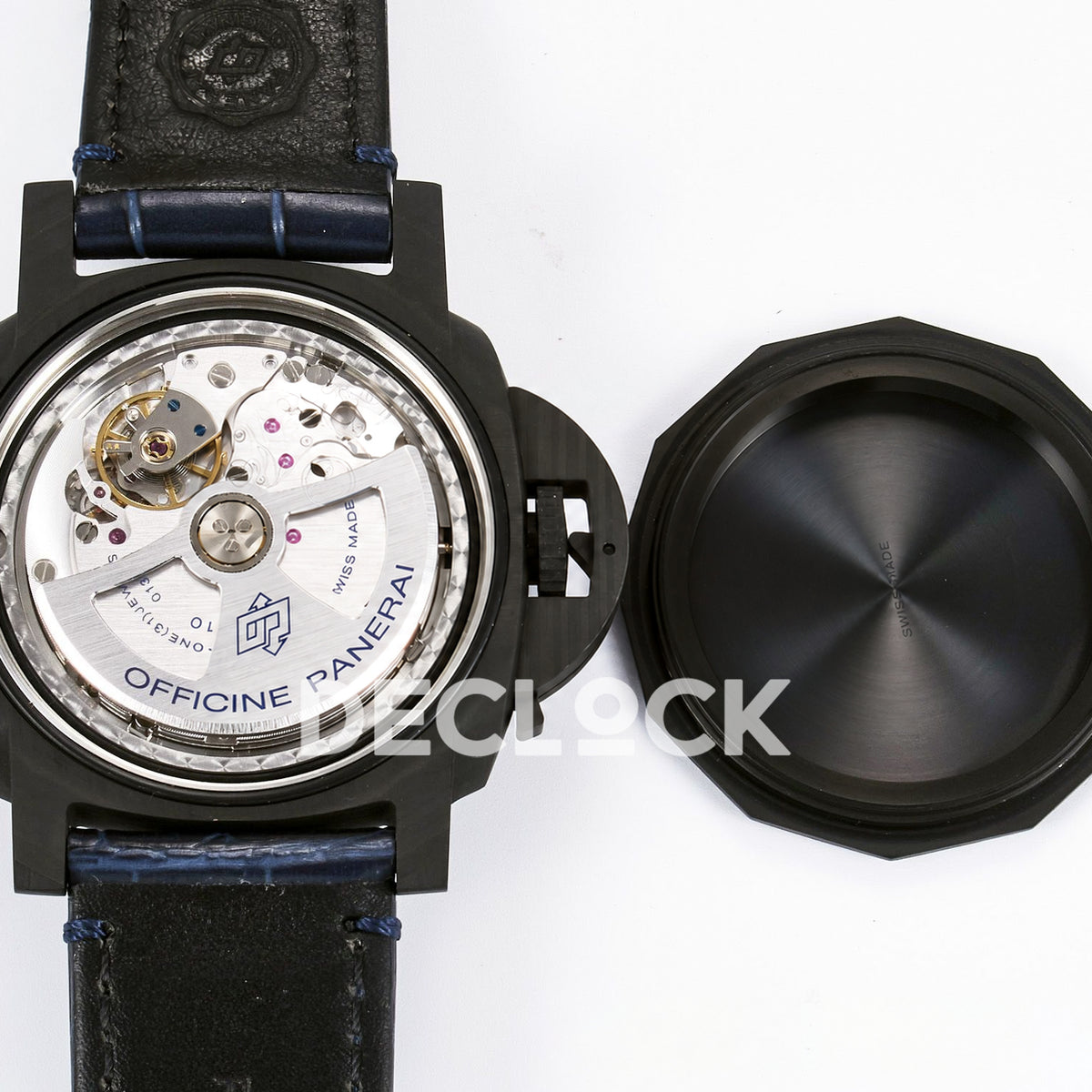 Panerai Luminor Marina PAM01664 Carbotech Blue Dial Leather VSF P.9010 replica - movement open