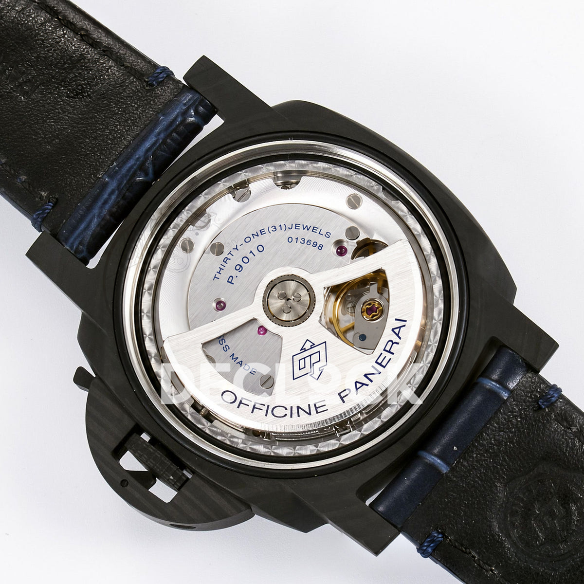 Panerai Luminor Marina PAM01664 Carbotech Blue Dial Leather VSF P.9010 replica - movement angle