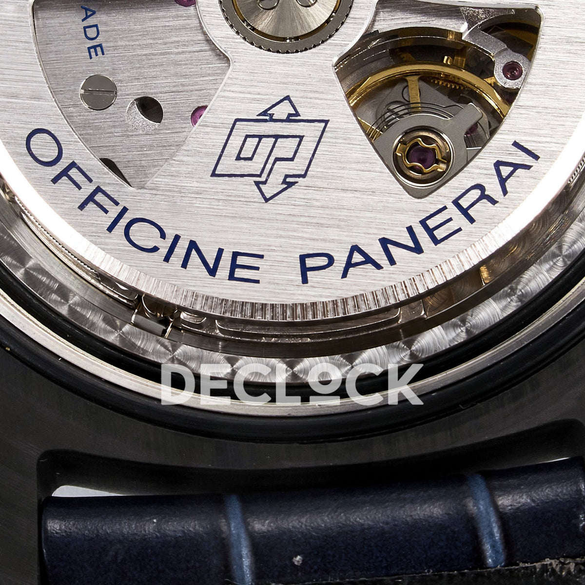 Panerai Luminor Marina PAM01664 Carbotech Blue Dial Leather VSF P.9010 replica - rotor detail