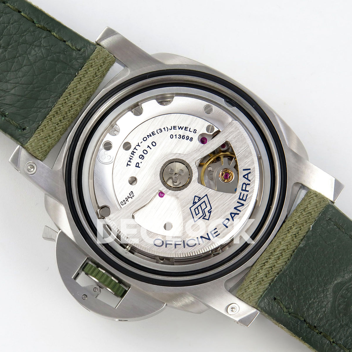 Panerai Luminor Marina Verde Smeraldo PAM01356 Green Nylon VSF P9010 Updated replica - movement back