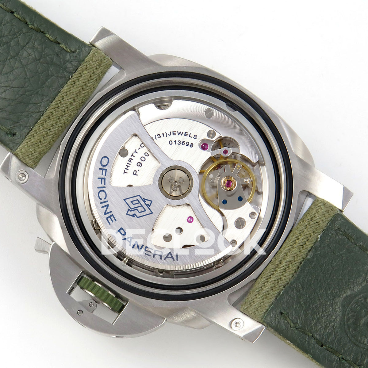 Panerai Luminor Marina Verde Smeraldo PAM01356 Green Nylon VSF P9010 Updated replica - movement angle
