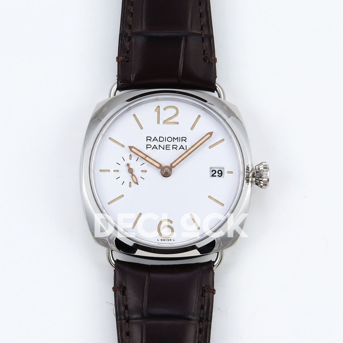Panerai Radiomir Quaranta PAM01292 White Dial Brown Leather VSF P900 replica - front