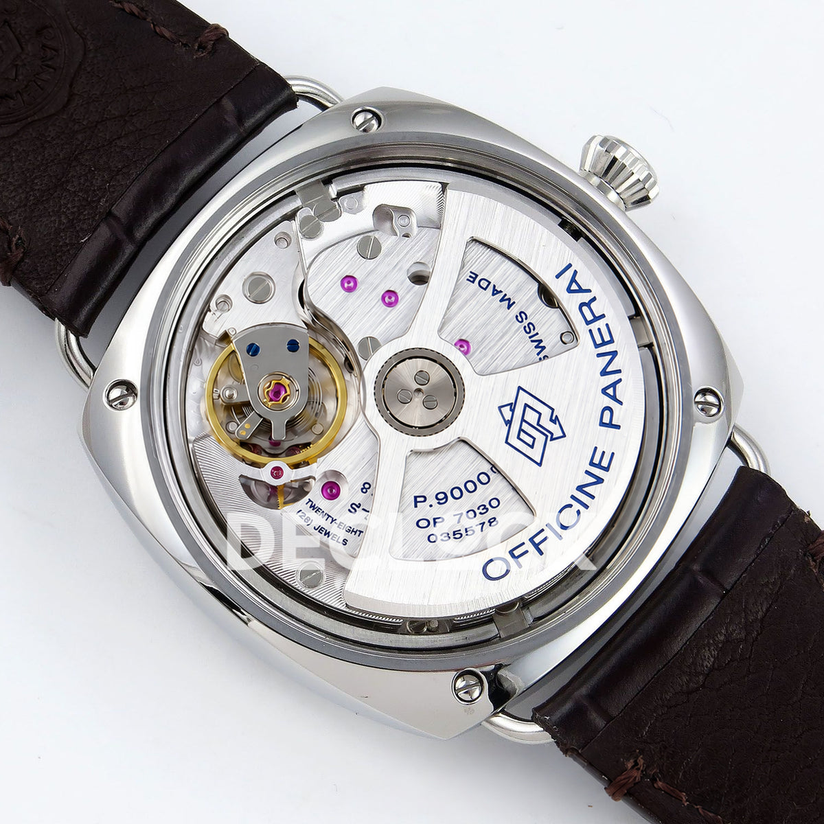 Panerai Radiomir Quaranta PAM01292 White Dial Brown Leather VSF P900 replica - movement back