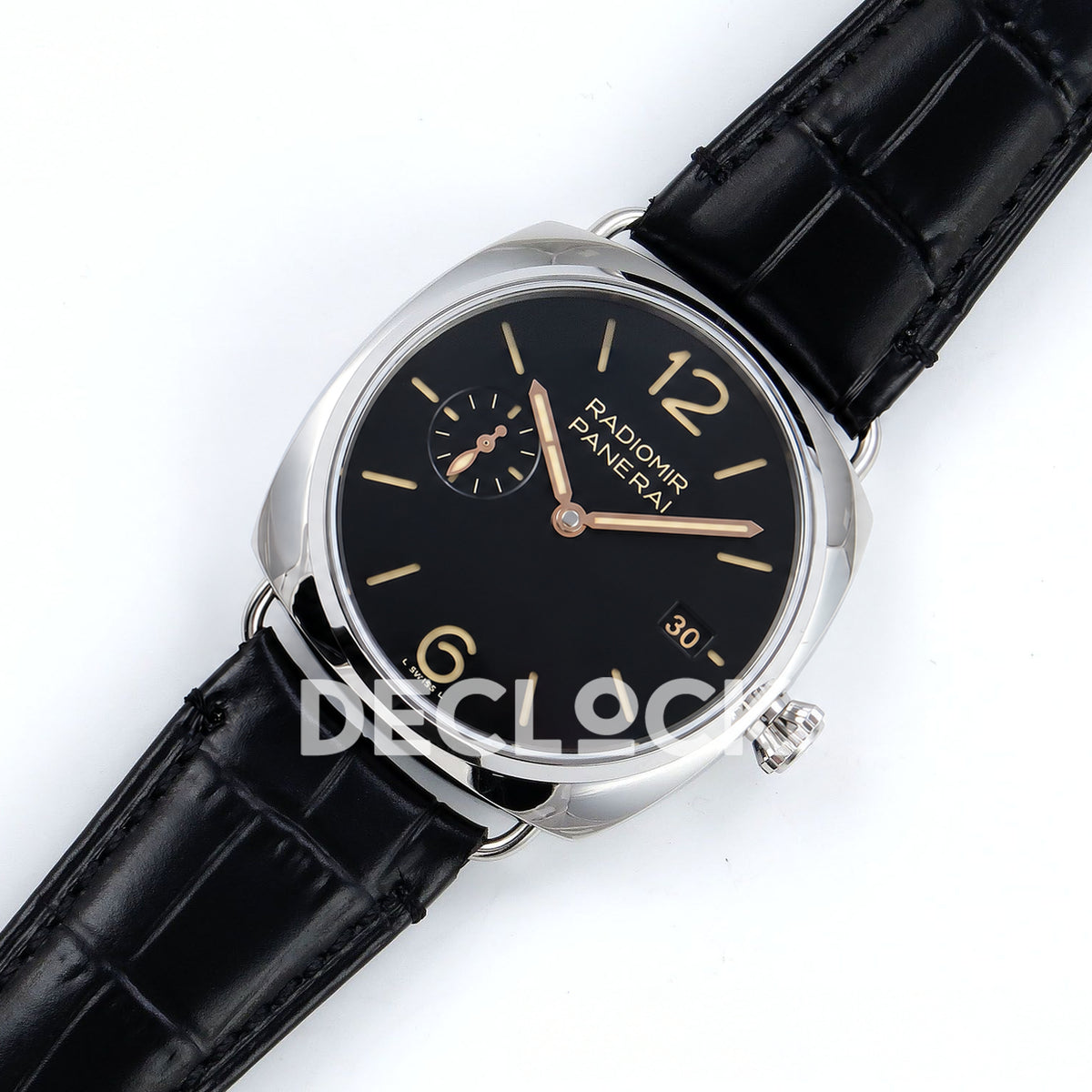 Panerai Radiomir Quaranta PAM01294 Black Dial Black Leather VSF P900 replica - dial angle left