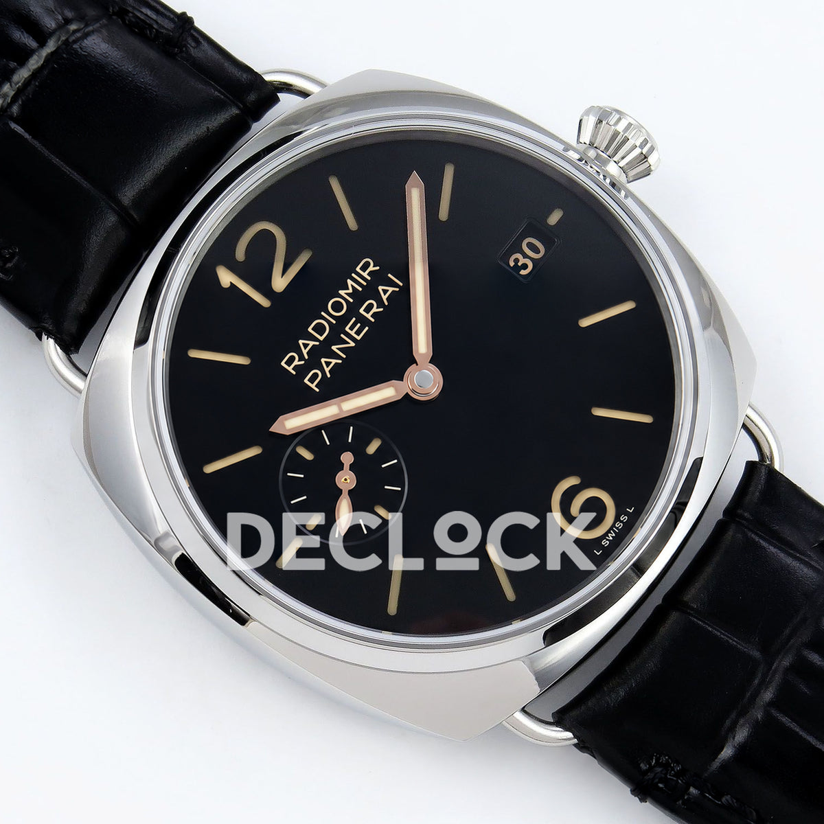 Panerai Radiomir Quaranta PAM01294 Black Dial Black Leather VSF P900 replica - dial angle right