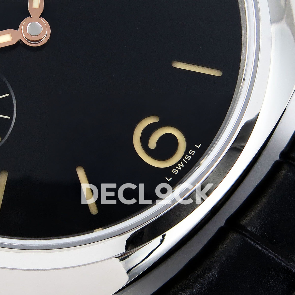 Panerai Radiomir Quaranta PAM01294 Black Dial Black Leather VSF P900 replica - lower dial detail