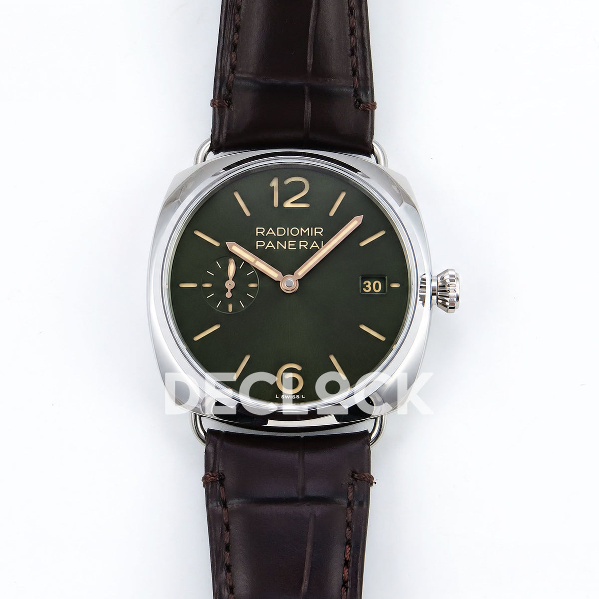 Panerai Radiomir Quaranta PAM01386 Green Dial Brown Leather VSF P900 replica - front