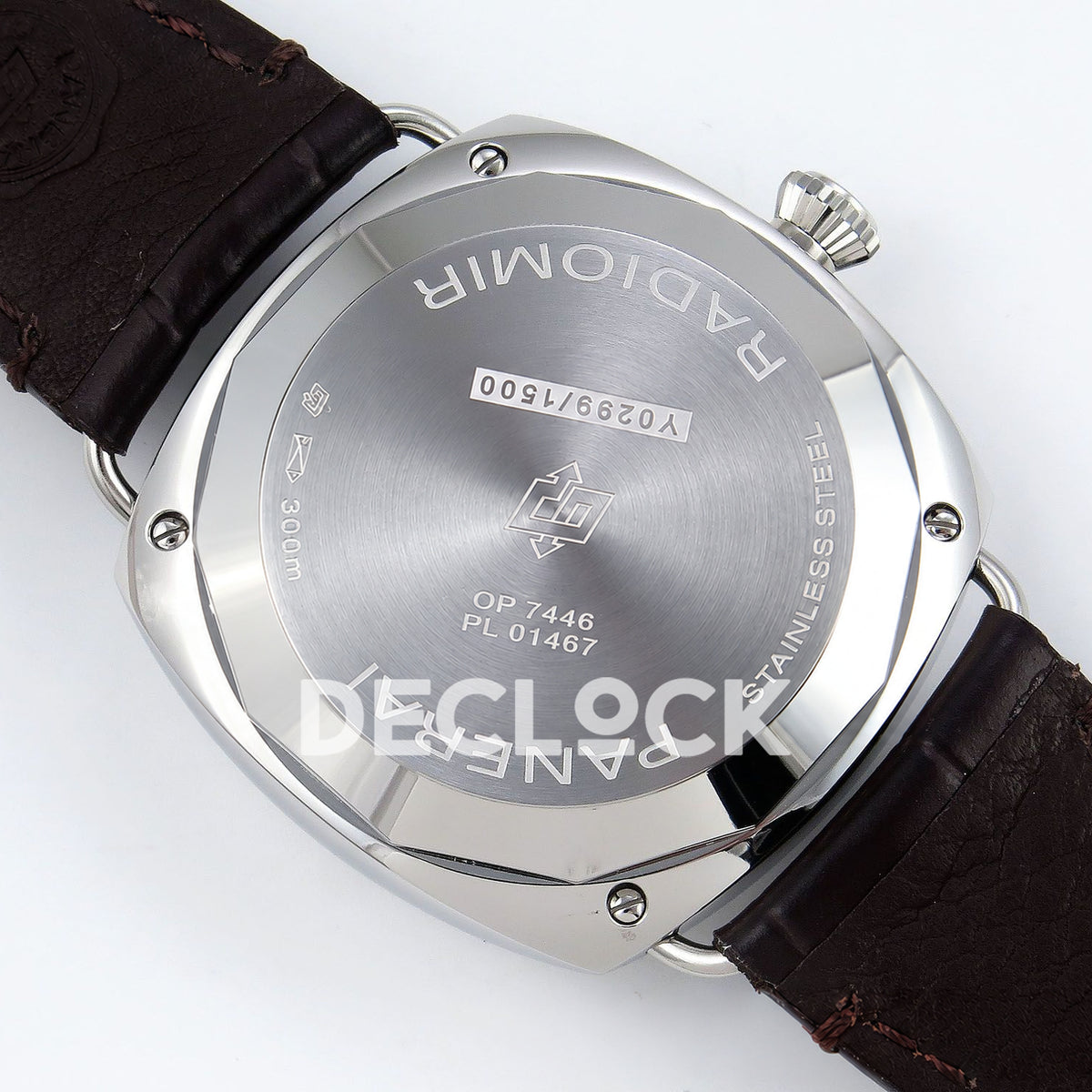 Panerai Radiomir Quaranta PAM01386 Green Dial Brown Leather VSF P900 replica - steel caseback