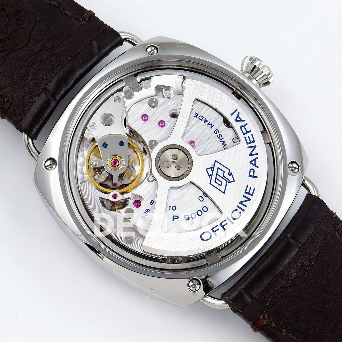 Panerai Radiomir Quaranta PAM01386 Green Dial Brown Leather VSF P900 replica - movement back