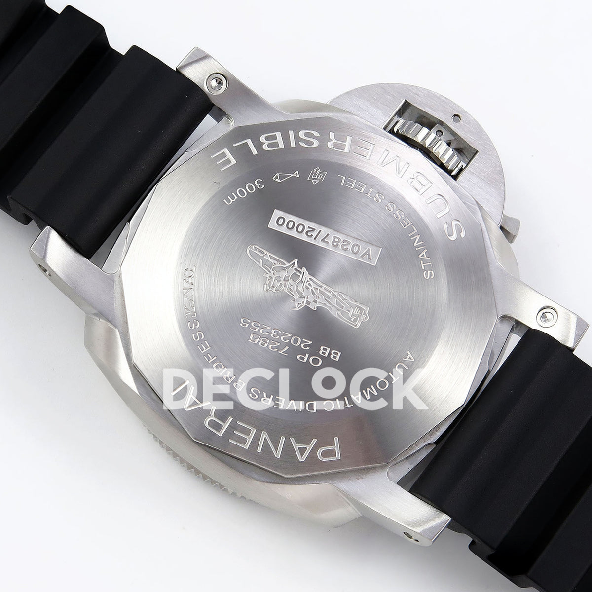 Panerai Submersible Bianco PAM02223 White Black Rubber VSF P900 replica - steel caseback