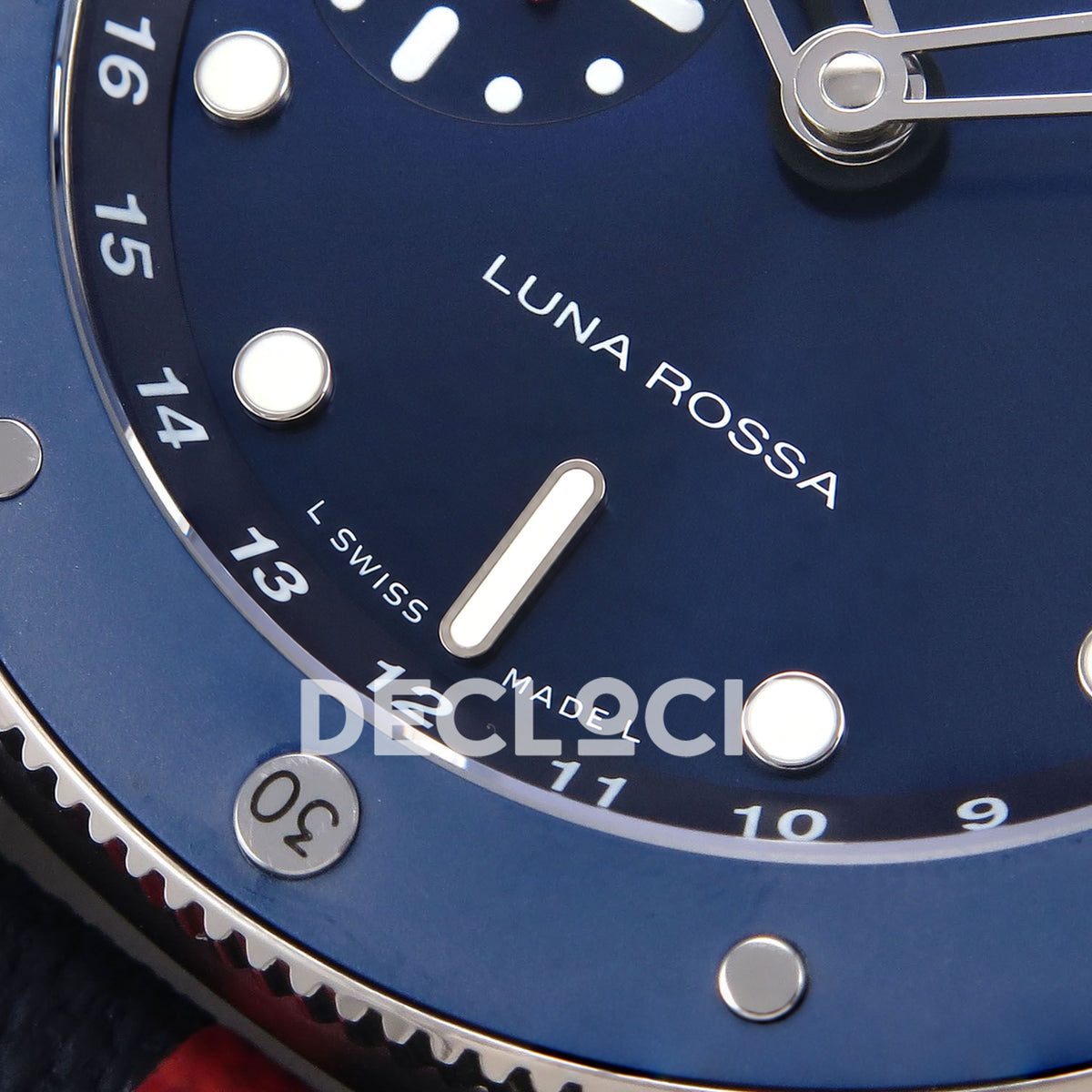 Panerai Submersible GMT Luna Rossa Titanio PAM01507 Blue Dial VSF P900 replica - lower dial detail