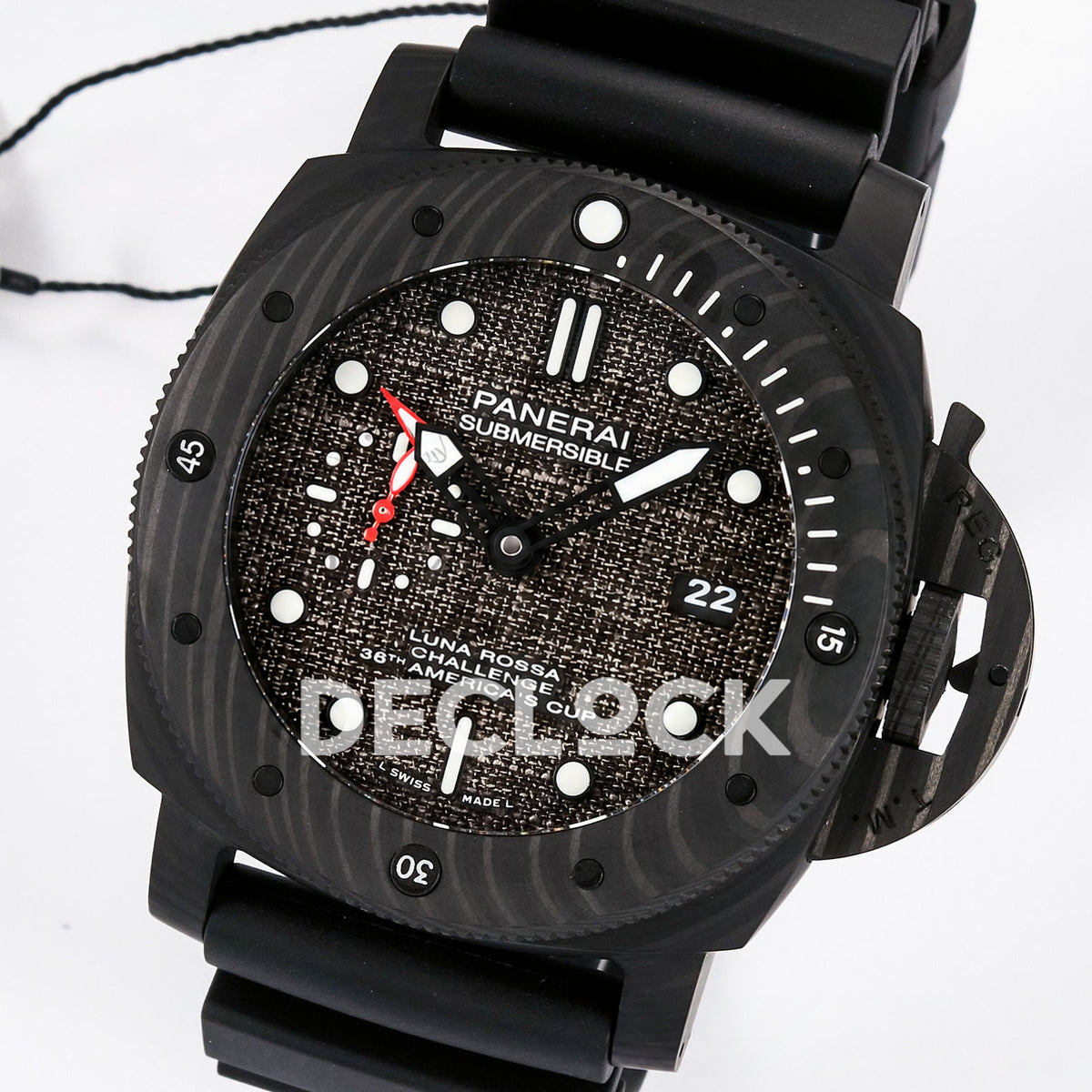Panerai Submersible Luna Rossa PAM01039 Carbotech Black Rubber VSF Automatic replica - three quarter