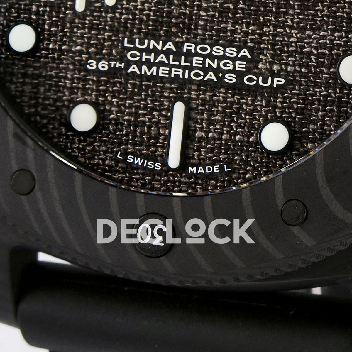 Panerai Submersible Luna Rossa PAM01039 Carbotech Black Rubber VSF Automatic replica - lower dial bezel