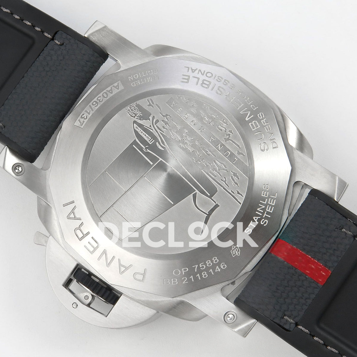 Panerai Submersible QuarantaQuattro Luna Rossa PAM01681 Silver Dial VSF P900 replica - luna rossa caseback