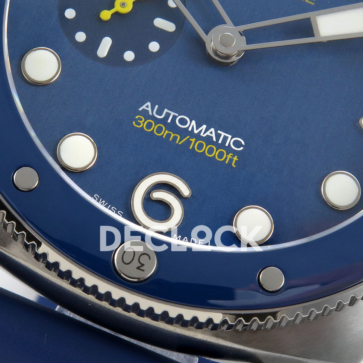 Panerai Submersible Mike Horn PAM01676 Blue Dial Rubber VSF P900 replica - lower dial detail