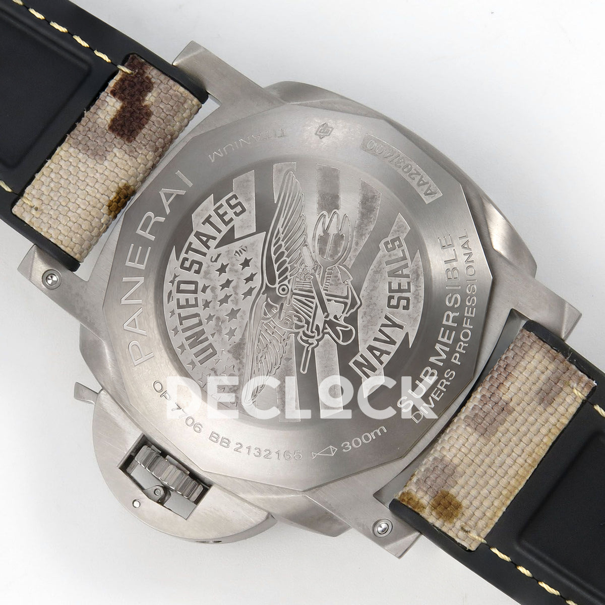 Panerai Submersible Navy SEALs Titanio PAM01669 Camouflage VSF P900 replica - navy seals caseback