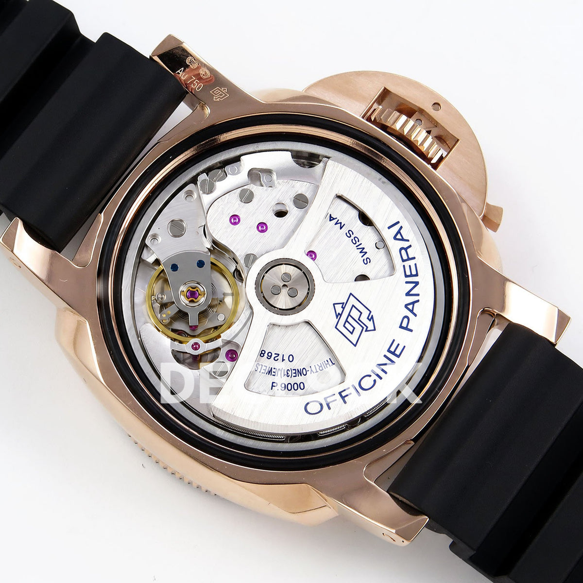 Panerai Submersible PAM02164 Rose Gold Black Rubber VSF P900 replica - movement back