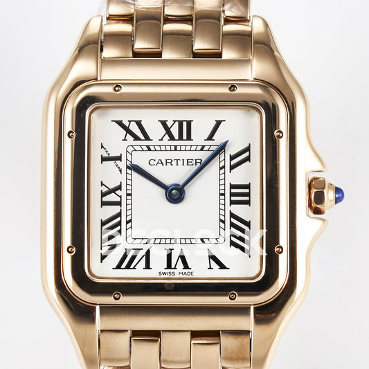 Panthère De Cartier Small 27x22mm Rose Gold White Dial Asian AAA+ Replica – dial front 02