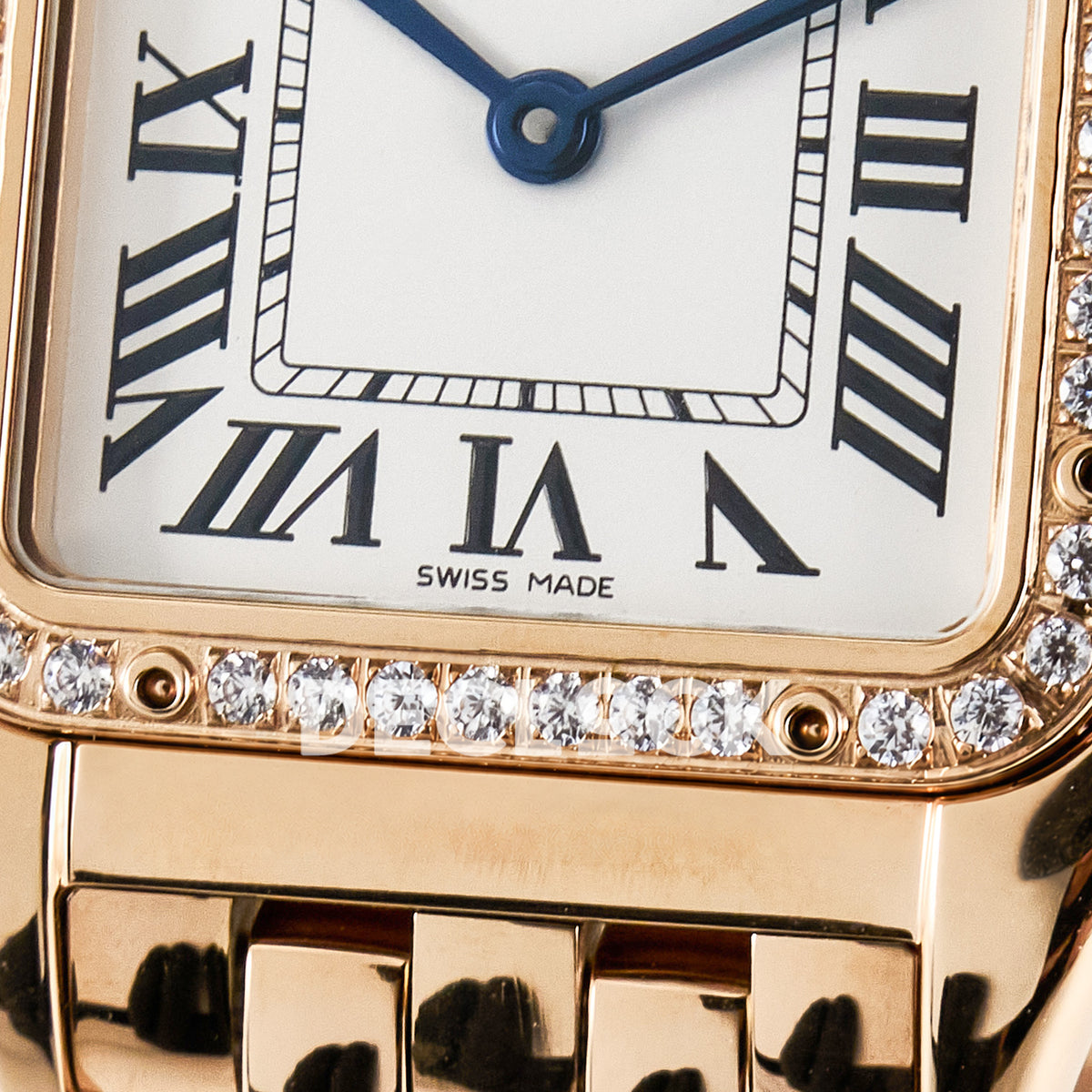 Panthère De Cartier Small 27x22mm Rose Gold White Dial Stone Bezel Asian AAA+ Replica – dial detail 10