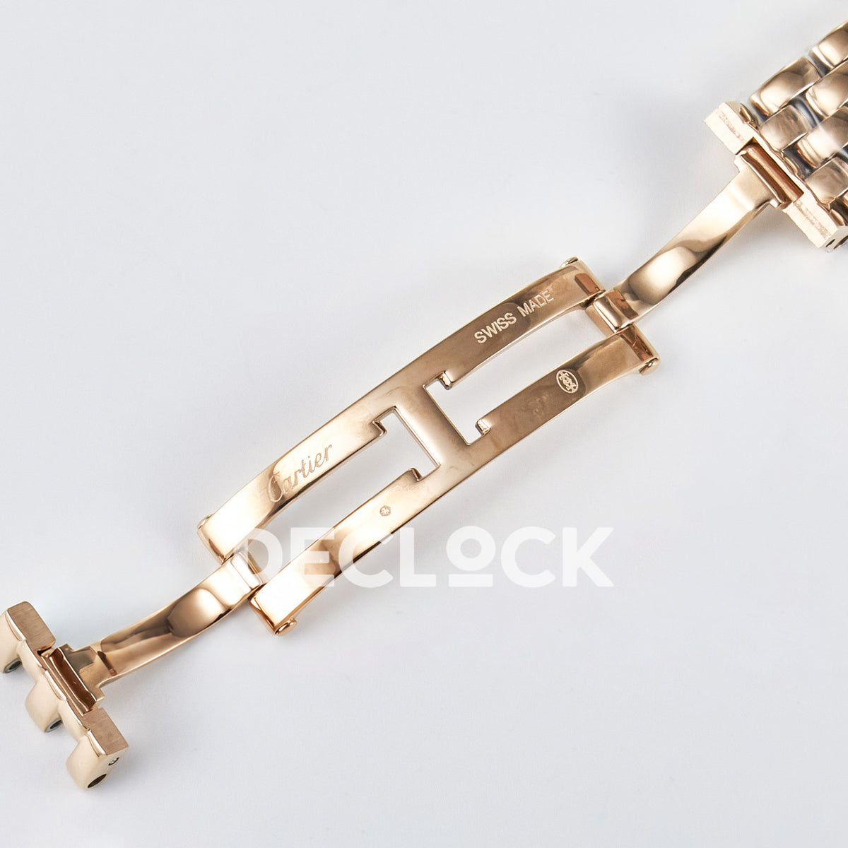Panthère De Cartier Small 27x22mm Rose Gold White Dial Stone Bezel Asian AAA+ Replica – watch detail 18
