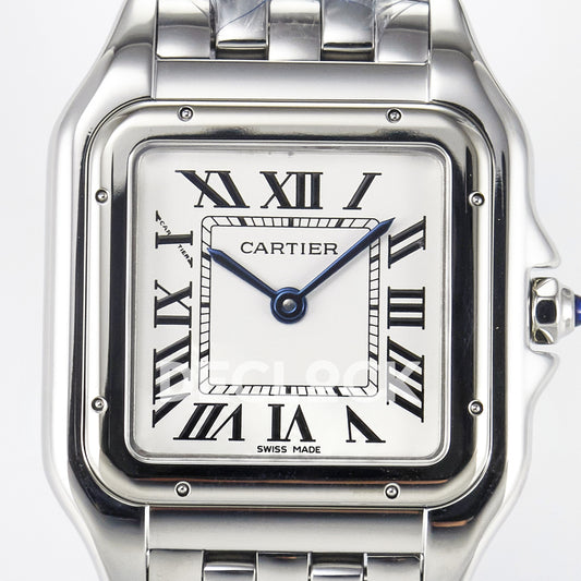 Panthère De Cartier Small 27x22mm Steel White Dial Asian AAA+ Replica – dial front 02