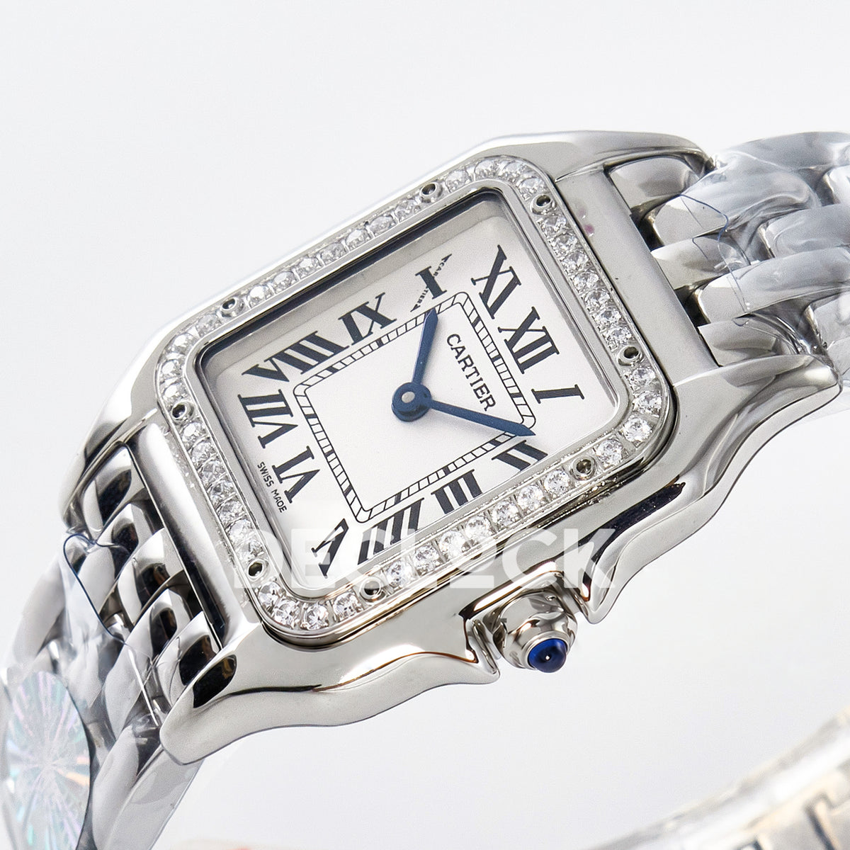 Panthère De Cartier Small 27x22mm Steel White Dial Stone Bezel Asian AAA+ Replica – angle 05