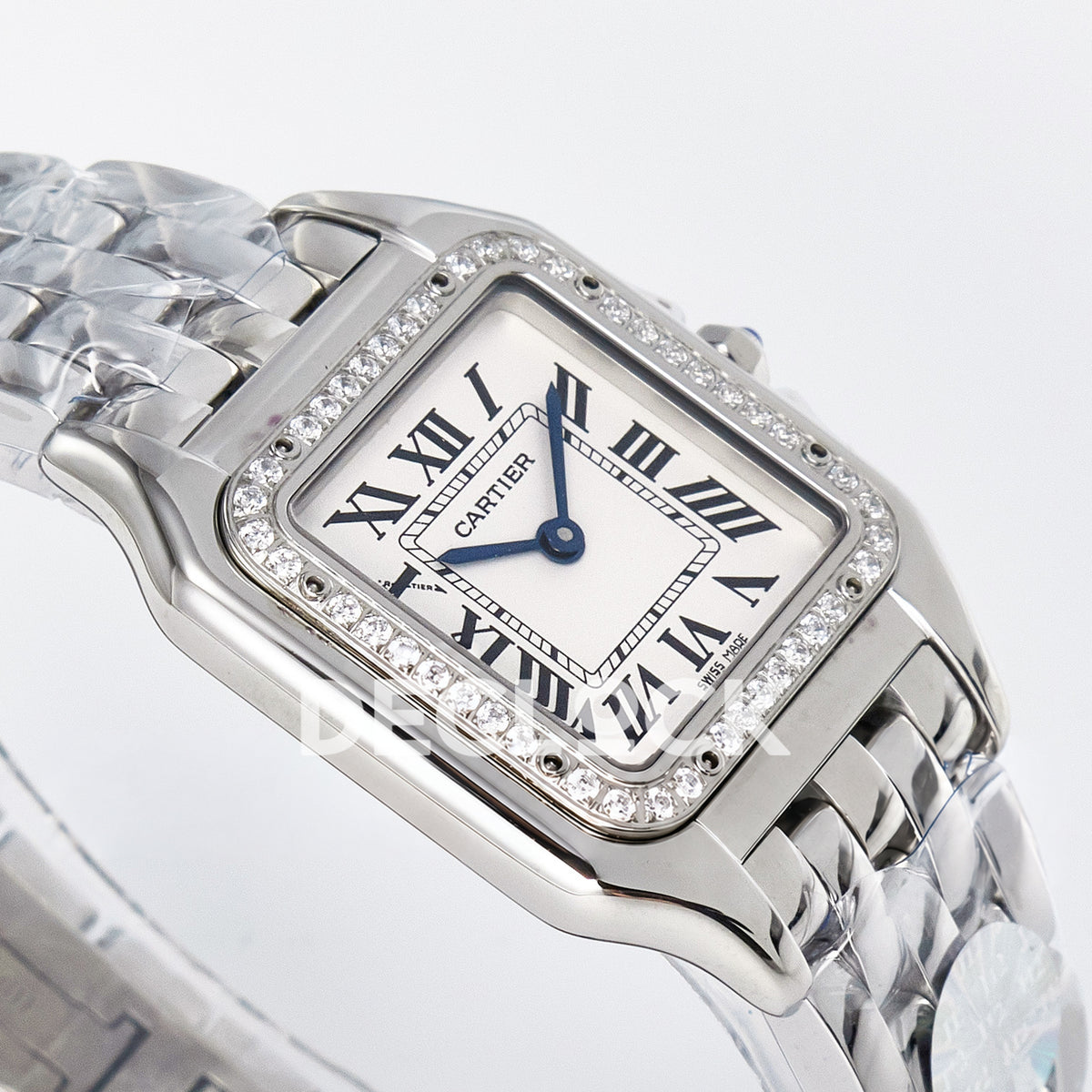 Panthère De Cartier Small 27x22mm Steel White Dial Stone Bezel Asian AAA+ Replica – angle 06