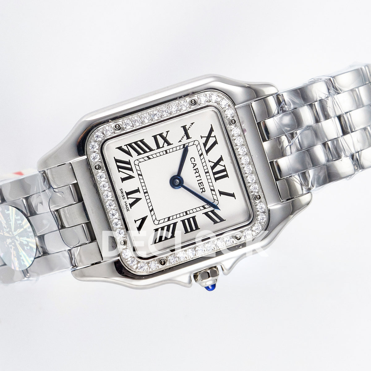 Panthère De Cartier Small 27x22mm Steel White Dial Stone Bezel Asian AAA+ Replica – angle 07