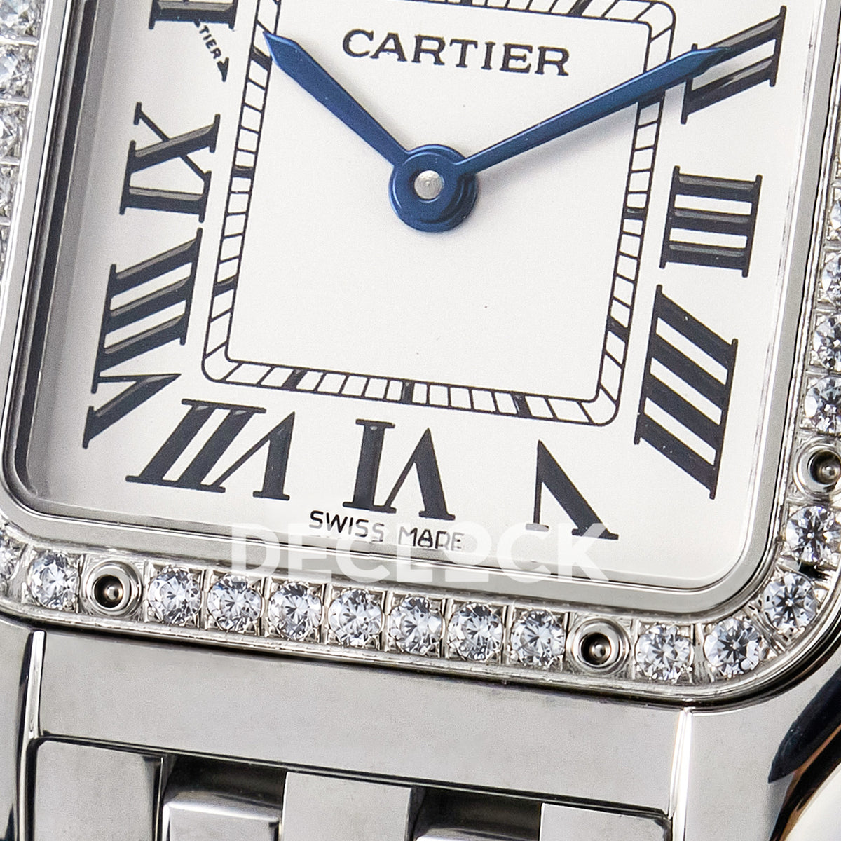 Panthère De Cartier Small 27x22mm Steel White Dial Stone Bezel Asian AAA+ Replica – dial detail 10