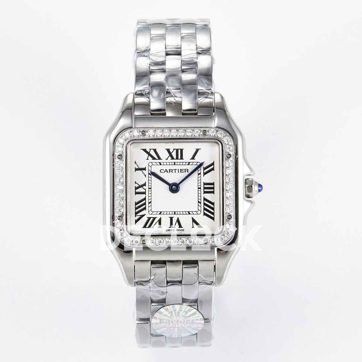 Panthère De Cartier Small 27x22mm Steel White Dial Stone Bezel Asian AAA+ Replica – front 01