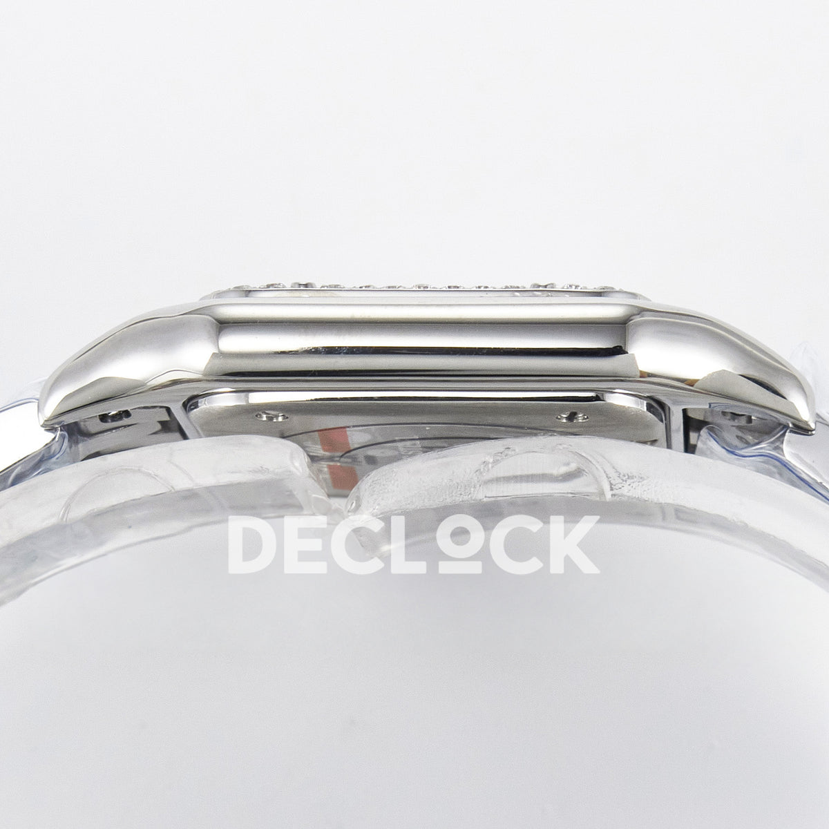 Panthère De Cartier Small 27x22mm Steel White Dial Stone Bezel Asian AAA+ Replica – watch detail 11