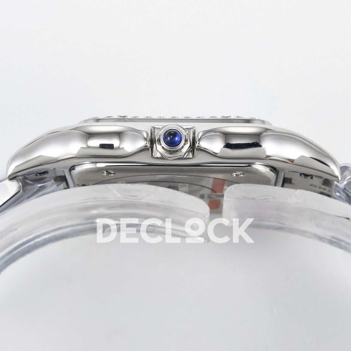 Panthère De Cartier Small 27x22mm Steel White Dial Stone Bezel Asian AAA+ Replica – watch detail 12