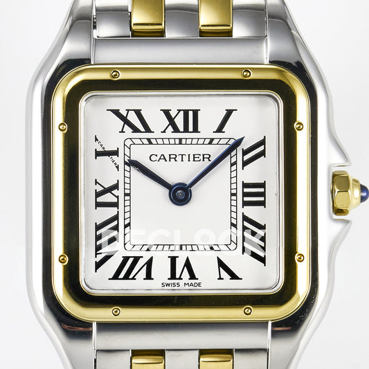 Panthère De Cartier Small 27x22mm Steel & Yellow Gold White Dial Asian AAA+ Replica – dial front 02