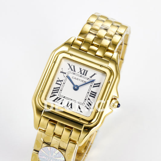 Panthère De Cartier Small 27x22mm Yellow Gold White Dial Asian AAA+ Replica – angle 03