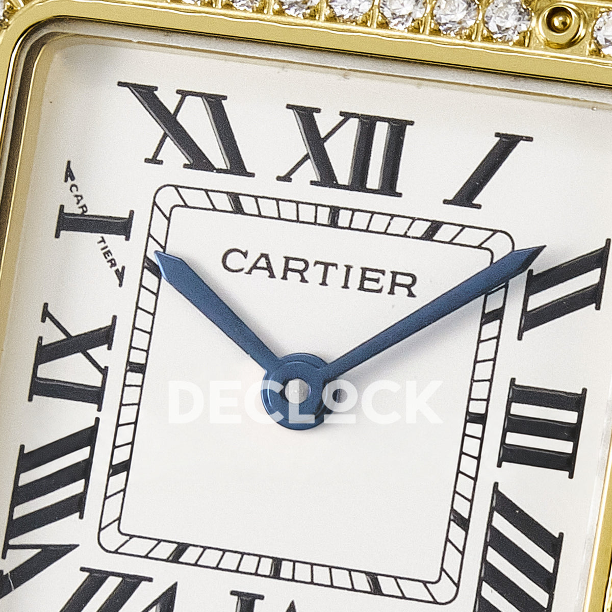 Panthère De Cartier Small 27x22mm Yellow Gold White Dial Stone Bezel Asian AAA+ Replica – dial detail 09