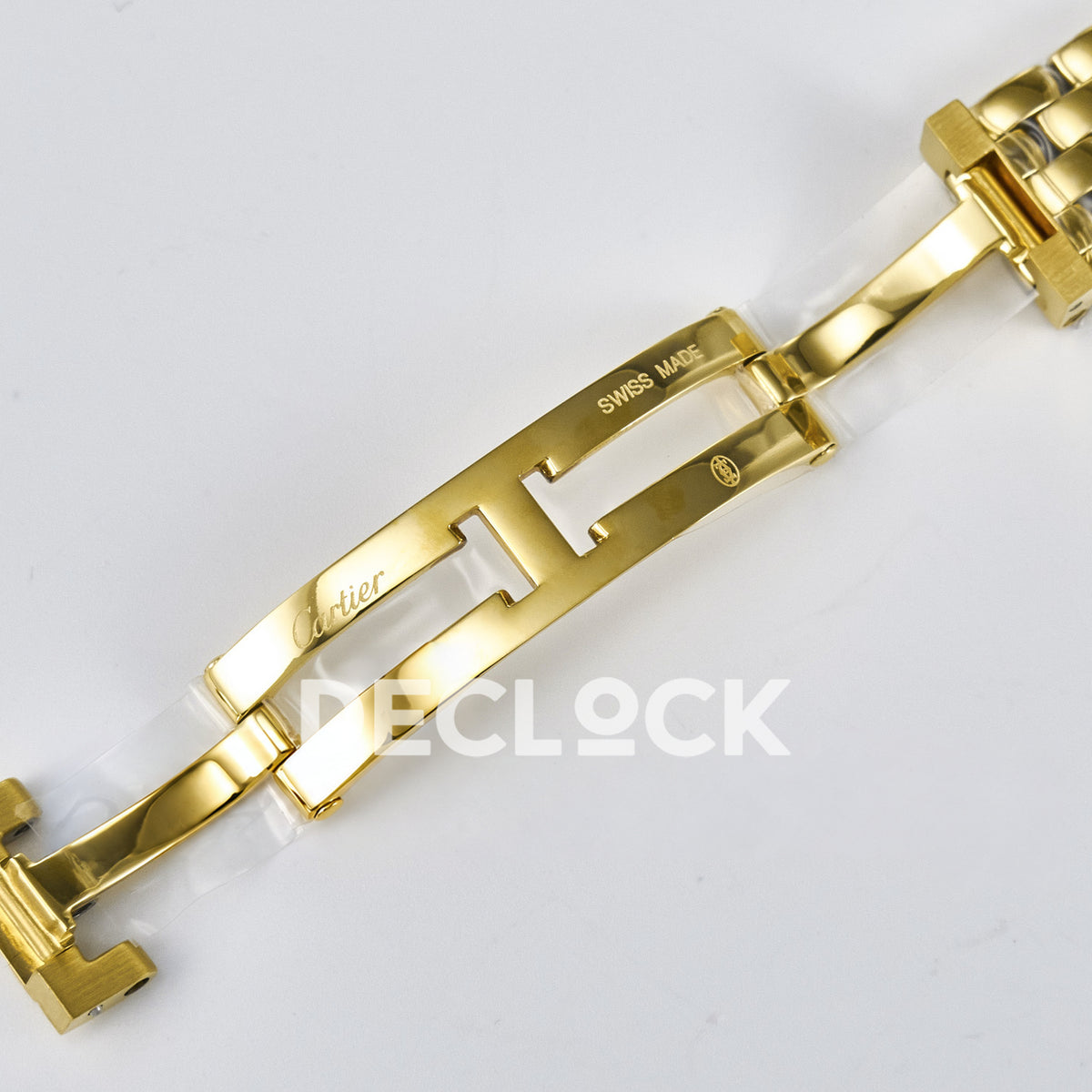 Panthère De Cartier Small 27x22mm Yellow Gold White Dial Stone Bezel Asian AAA+ Replica – watch detail 18