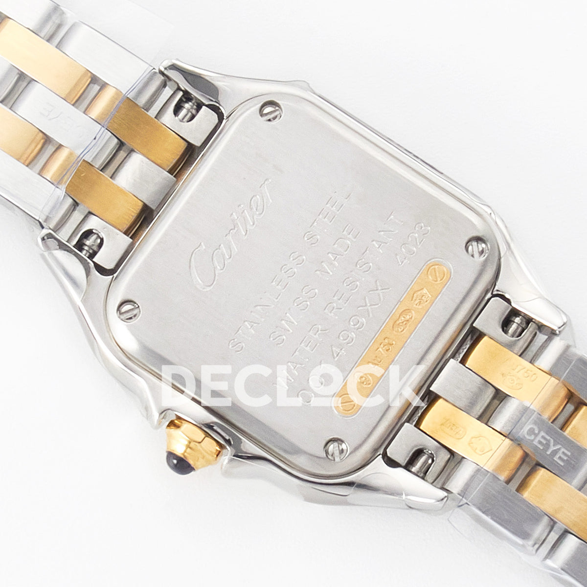 Panthère De Cartier Small 30x22mm Steel & Yellow Gold White Dial Asian AAA+ Replica – watch detail 14