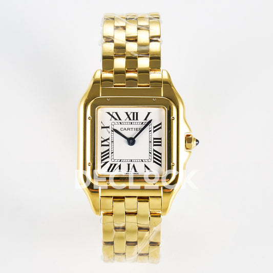 Panthère De Cartier Small 30x22mm Yellow Gold White Dial Asian AAA+ Replica – front 01