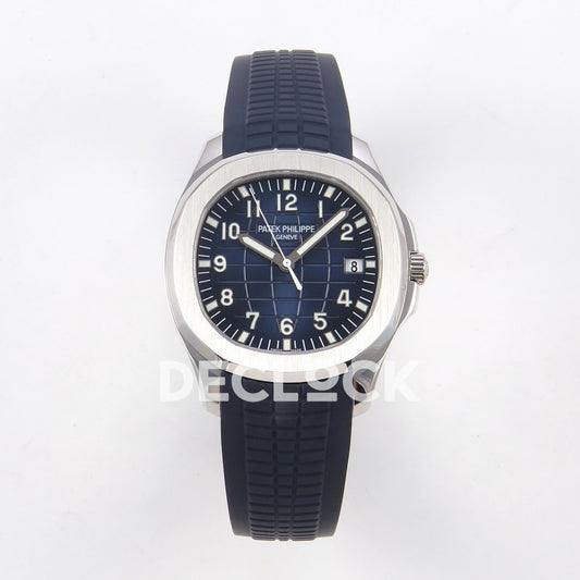 Patek Philippe Aquanaut 5168G APWF replica - original blue embossed dial, date 8 and blue rubber strap