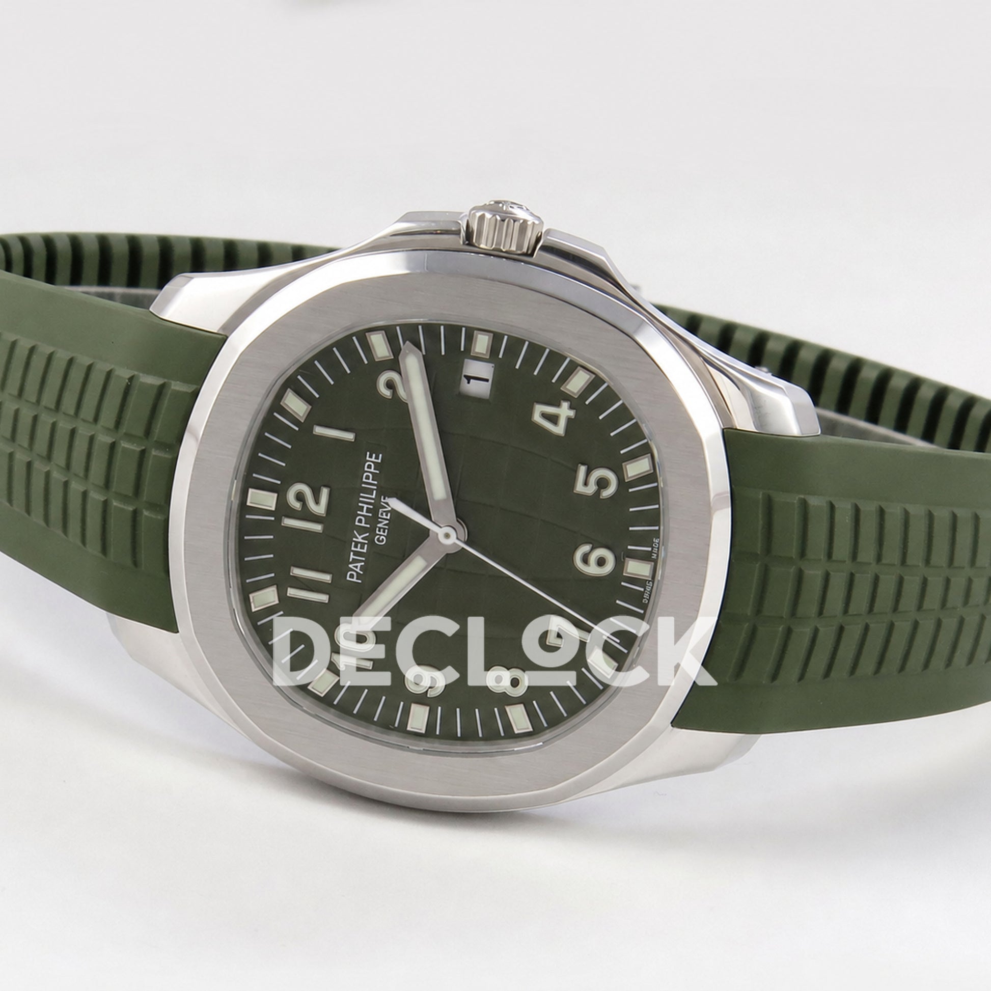 Patek Philippe Aquanaut 5168G 42mm DDF 1Green Dial on Green Rubber Strap DPB330 Super Clone (Weighted)