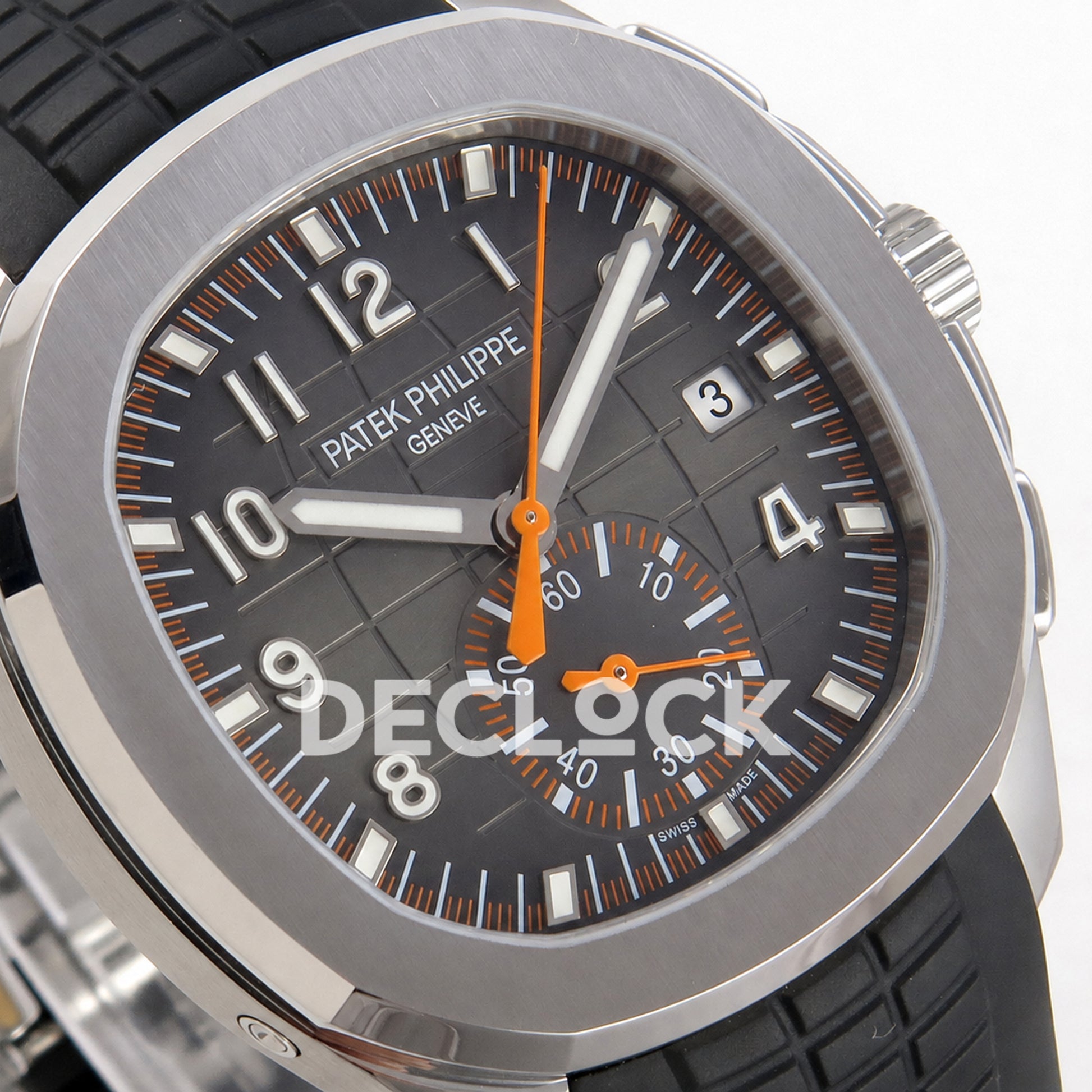 Patek Philippe Aquanaut 42.5mm 5968 Gray Dial Black Strap DDF A520 Replica