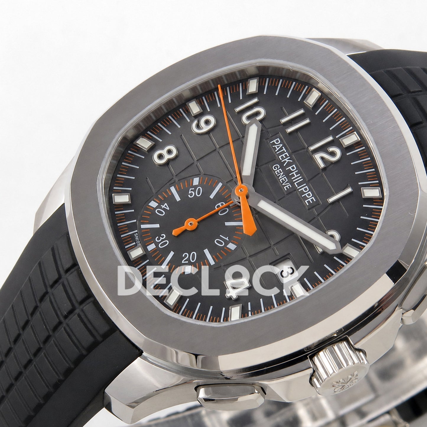 Patek Philippe Aquanaut 42.5mm 5968 Gray Dial Black Strap DDF A520 Replica