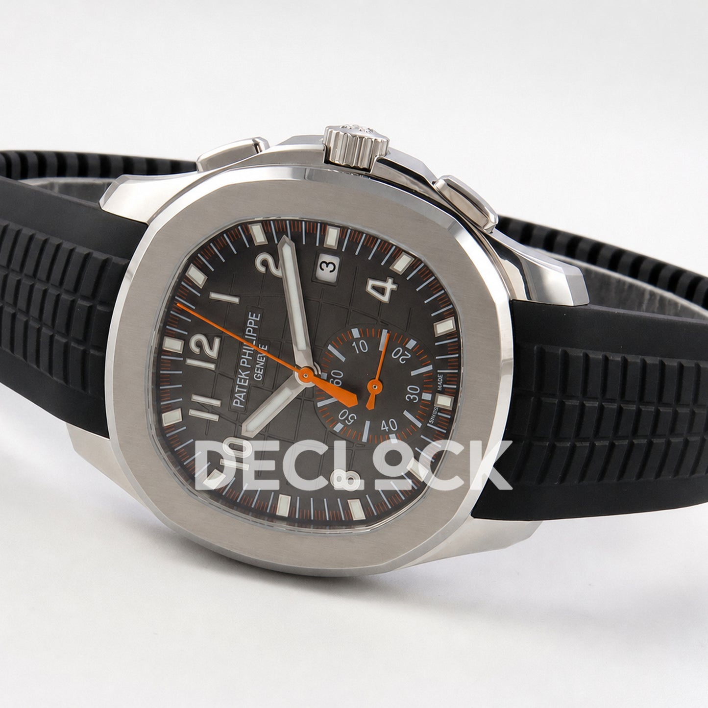 Patek Philippe Aquanaut 42.5mm 5968 Gray Dial Black Strap DDF A520 Replica