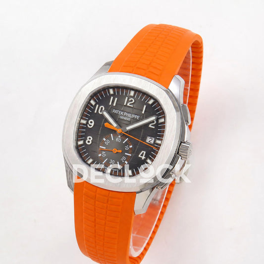 Patek Philippe Aquanaut 42.5mm 5968 Gray Dial Orange Strap DDF A520 Replica